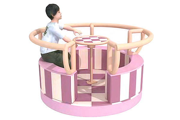 How can the design of swivel chair amusement facilities ensure both safety and exciting riding experience?